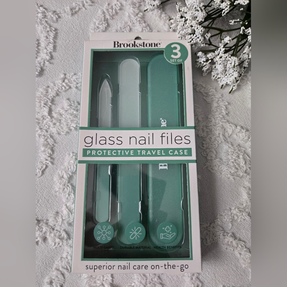 Brookstone- Glass Nail Files w/ Protective Case